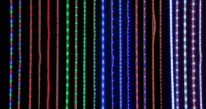 different types of led light strips on a wall